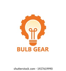 Bulb idea gear logo template design