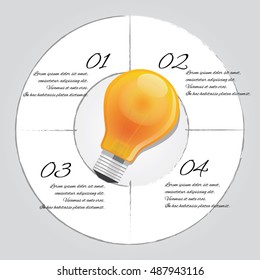 bulb idea graphic illustration 4 steps template info graphic business inspiration