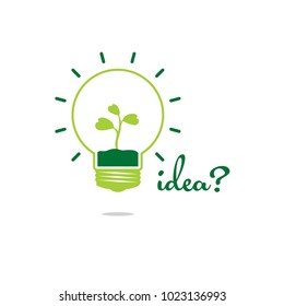 Bulb Idea Green Logo Template