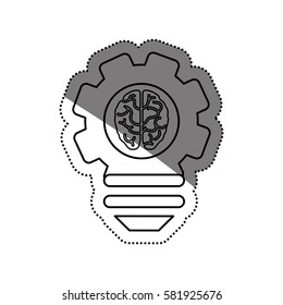 Bulb idea and human brain icon vector illustration graphic design