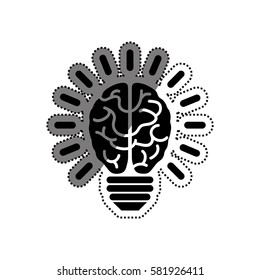 Bulb idea and human brain icon vector illustration graphic design