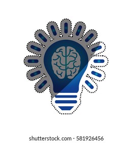 Bulb idea and human brain icon vector illustration graphic design