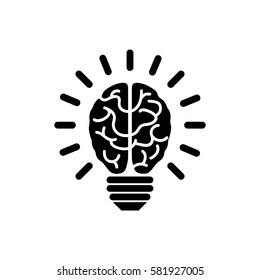 Bulb idea and human brain icon vector illustration graphic design