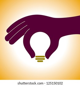 bulb idea with human hand