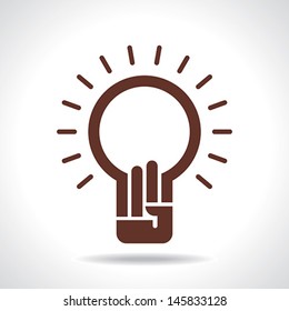 bulb idea with human hand