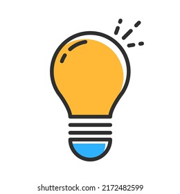 Bulb idea icon. Business outline icon concept. Vector illustration