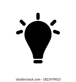 icono de idea de bombilla con vector de estilo glifo para su diseño web