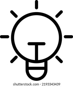 Bulb Idea Icon With Outline Style, Science Sign And Symbol Isolated On White Background