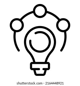 Bulb idea icon outline vector. Work office. Cyber expert
