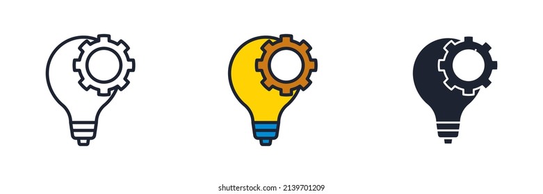 bulb idea icon symbol template for graphic and web design collection logo vector illustration