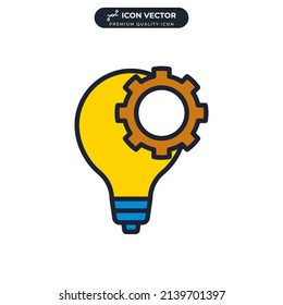 bulb idea icon symbol template for graphic and web design collection logo vector illustration