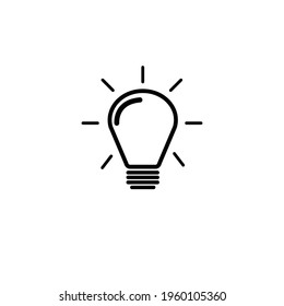 bulb idea icon. think icon. bulb symbol thinking good idea. bulb line art icon design.