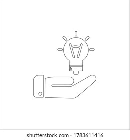 Icono de idea en bombilla (ilustración vectorial)