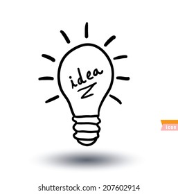 bulb idea icon, vector illustration