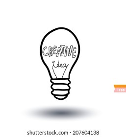 bulb idea icon, vector illustration