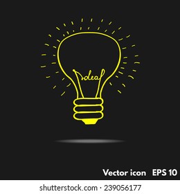 bulb idea icon, vector illustration