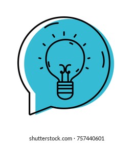bulb idea inside chat bubble message