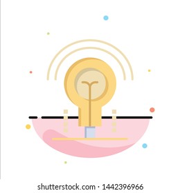 Bulb, Idea, Light, Hotel Abstract Flat Color Icon Template