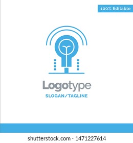 Bulb, Idea, Light, Hotel Blue Business Logo Template. Vector Icon Template background
