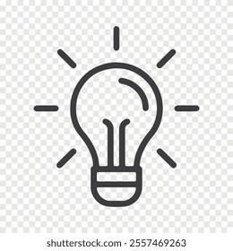 bulb idea line vector icon 