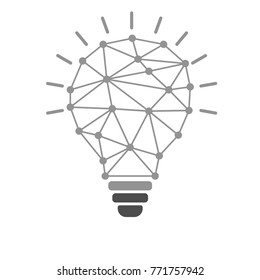 bulb idea logo with connecting dot