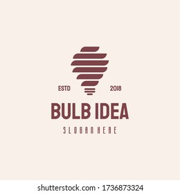 Bulb Idea logo hipster retro vintage vector template