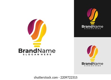 bulb idea logo vector design template