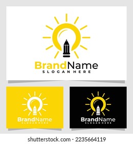 plantilla de diseño vectorial de logotipo de idea de bulbo