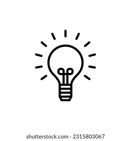 bulb, idea, and outline lamp vector icon eps 10