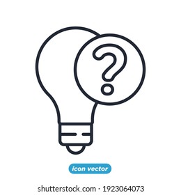 bulb idea question icon. bulb idea question symbol template for graphic and web design collection logo vector illustration