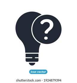 bulb idea question icon. bulb idea question symbol template for graphic and web design collection logo vector illustration