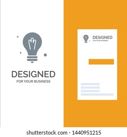 Bulb, Idea, Science Grey Logo Design and Business Card Template