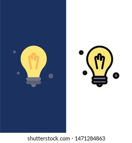 Bulb, Idea, Science  Icons. Flat and Line Filled Icon Set Vector Blue Background. Vector Icon Template background