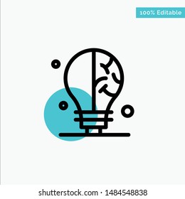 Bulb, Idea, Science turquoise highlight circle point Vector icon. Vector Icon Template background