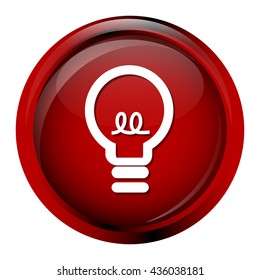 Bulb, idea sign button icon illustration