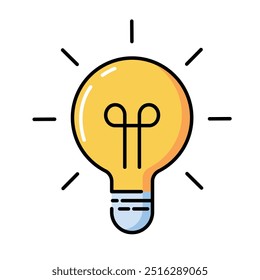 Bulb idea smart thinking learning icon, Outline symbol icon. Editable vector stroke.