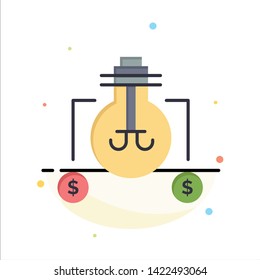 Bulb, Idea, Solution, Dollar Business Logo Template. Flat Color