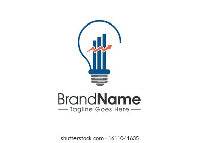 bulb idea statistic diagram growing company or bussines logo concept