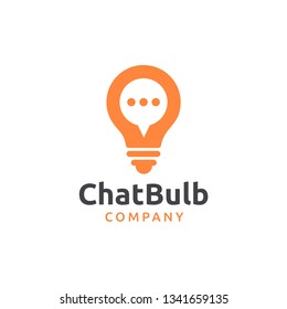 Bulb idea talk logo template design