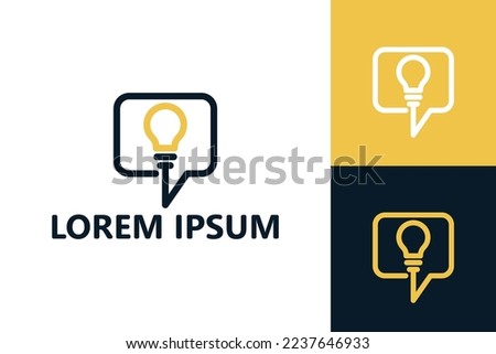 Bulb idea talk logo template design vector