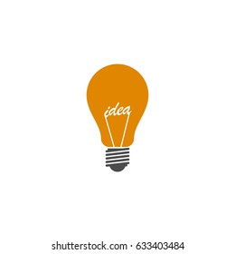 Bulb with idea text