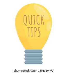 Bulb idea tips icon. Cartoon of bulb idea tips vector icon for web design isolated on white background