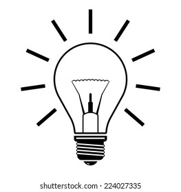 bulb, idea - vector illustration, you can change color of elements