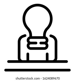 Bulb idea worker icon. Outline bulb idea worker vector icon for web design isolated on white background