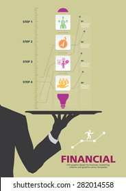 Bulb ideas concept for served, template modern info graphic design, for business template, marketing, creative templates and graphics vector