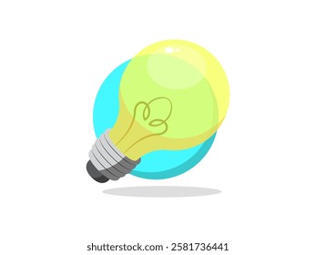 bulb illustration design, symbol of an idea, electric bulb of lighting, symbol of creative thinking, innovation, transparent realistic icon vector isolated white background and round shape