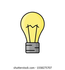 bulb illustration in flat style. Vector tool icon for design and web