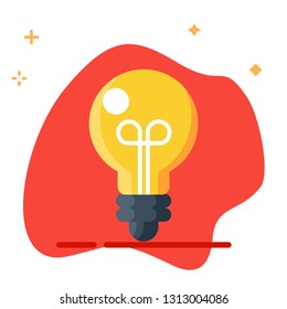 Ilustración en masa. Icono de Bombilla y idea en diseño plano. Concepto de ilustración en masa.