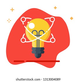 Bulb illustration. Bulb and idea icon in flat design. Bulb illustration concept. 