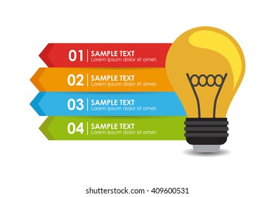 Bulb info graphic. Idea concept. Vector Illustration